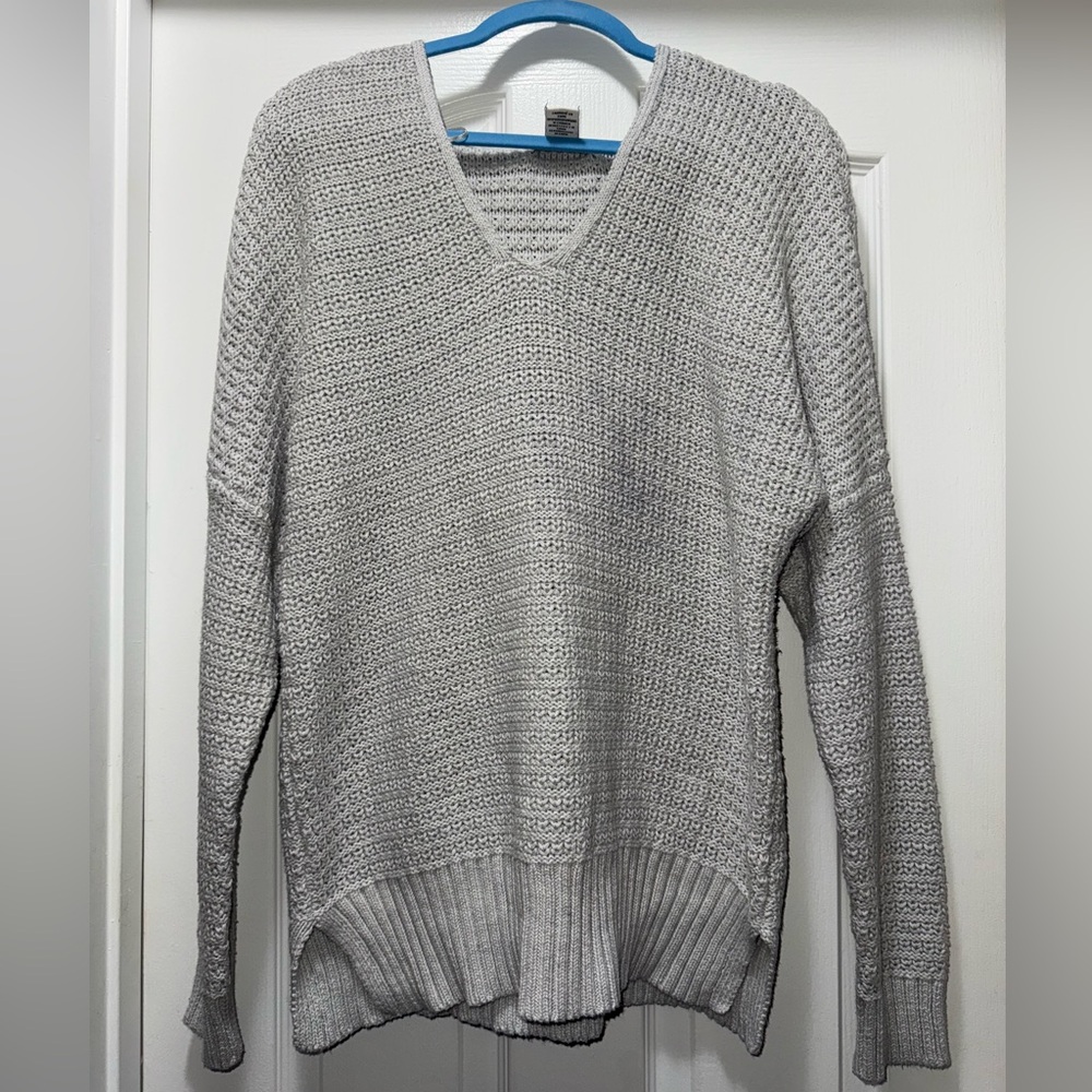 Rachel Zoe Heather Gray Knit Hoodie Sweater